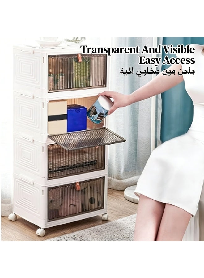 صناديق تخزين بلاستيكية مع أغطية، حاويات تخزين قابلة للتراص مع عجلات، صناديق تخزين قابلة للطي، صناديق تخزين قابلة للانكماش، حاويات تخزين قابلة للطي متعددة الأغراض للمنزل والمكتب - Image 4